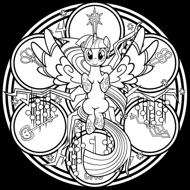 Раскраска пони Твайлайт Спаркл
