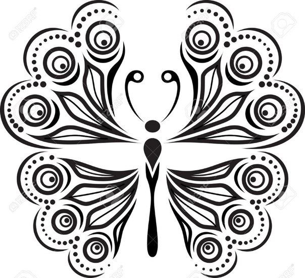 Точечная роспись бабочка шаблон