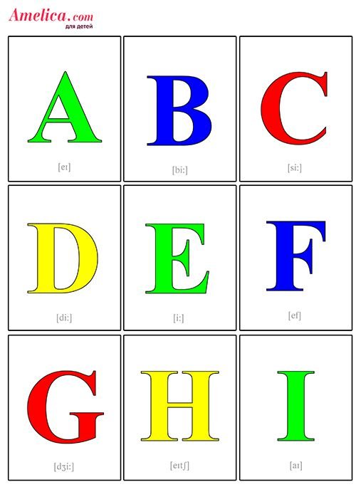 Карточка английский алфавит