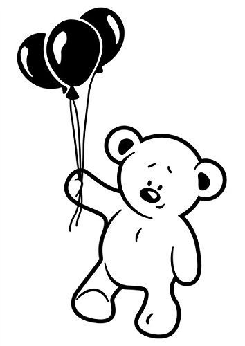 Мишка с шариками раскраска