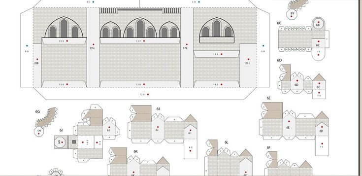 Модель храма из бумаги развертка