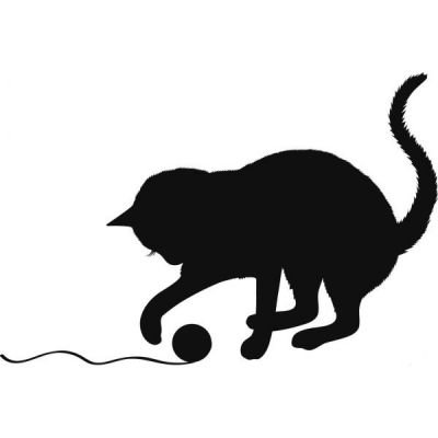 Силуэт кота в клубке