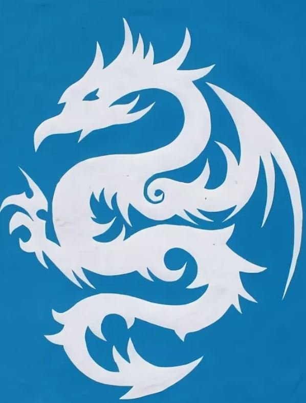 Трафарет дракона для вырезания