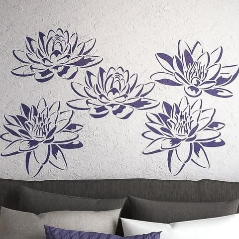 Трафарет цветы на стену