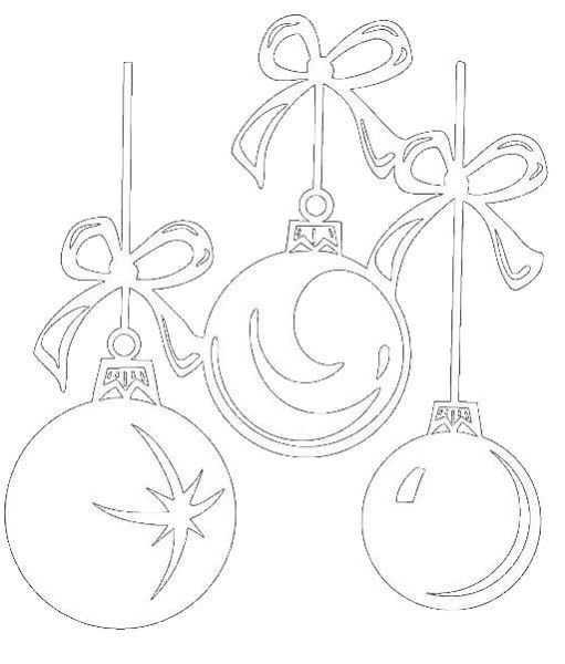 Елочные игрушки на окна к новому году для вырезания