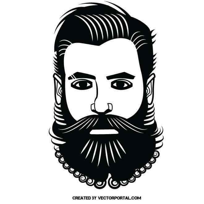 Трафарет лица с бородой