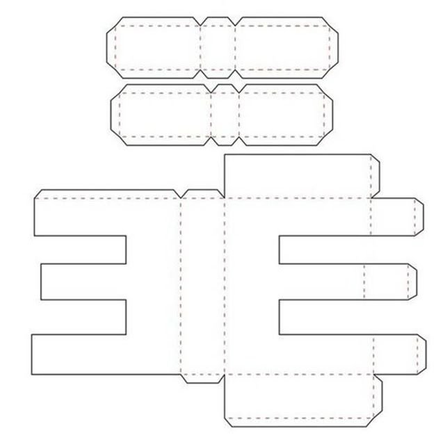 Объемные буквы развертка