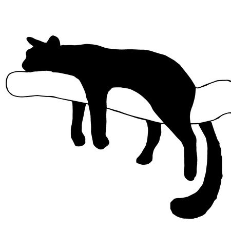 Силуэт спящей кошки