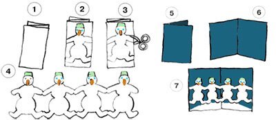 Аппликация хоровод снеговиков