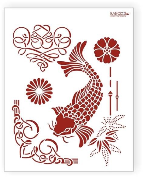 Китайские рыбки Трафаретные