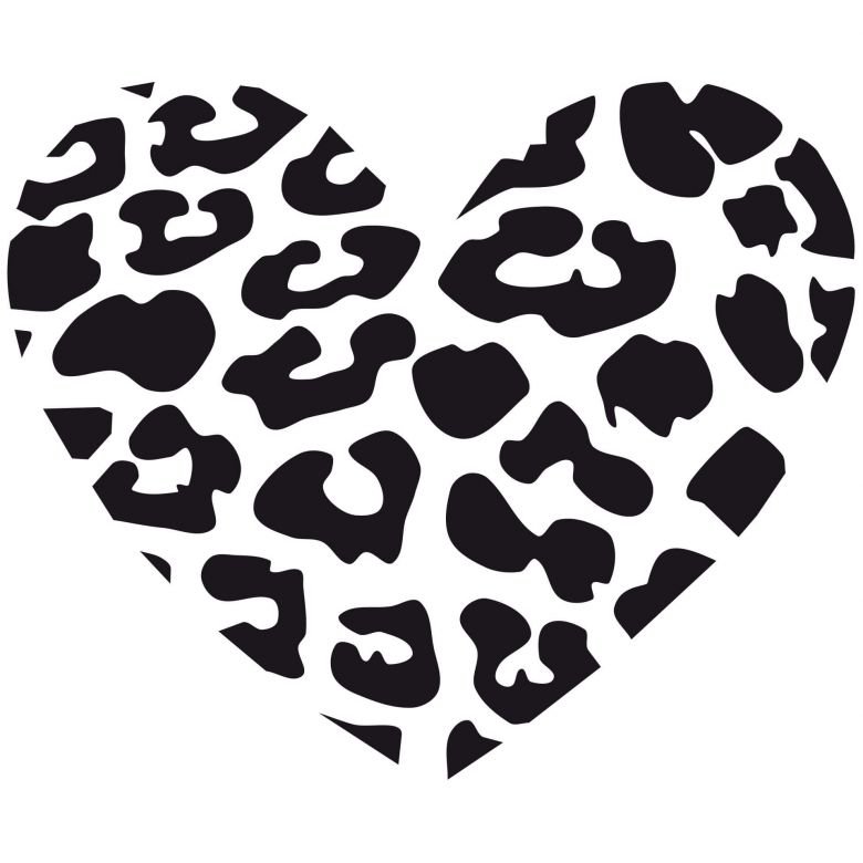 Черно белый леопардовый принт