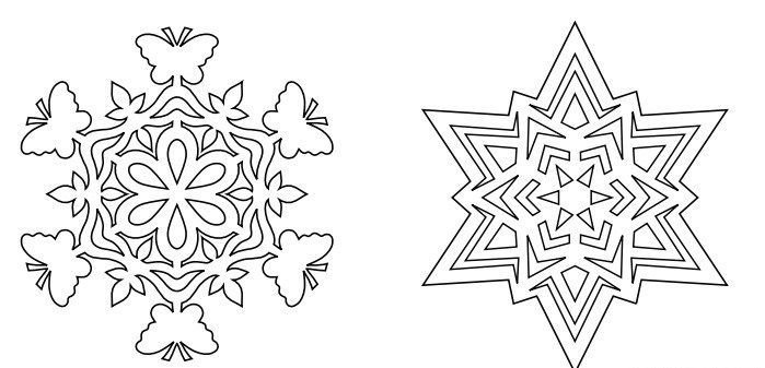 Снежинка вытынанка шаблон