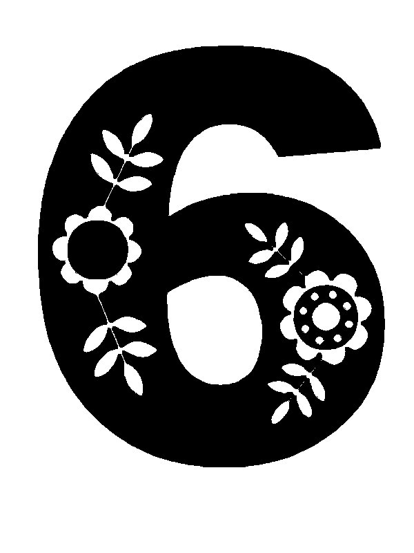 Цифра 6 трафарет