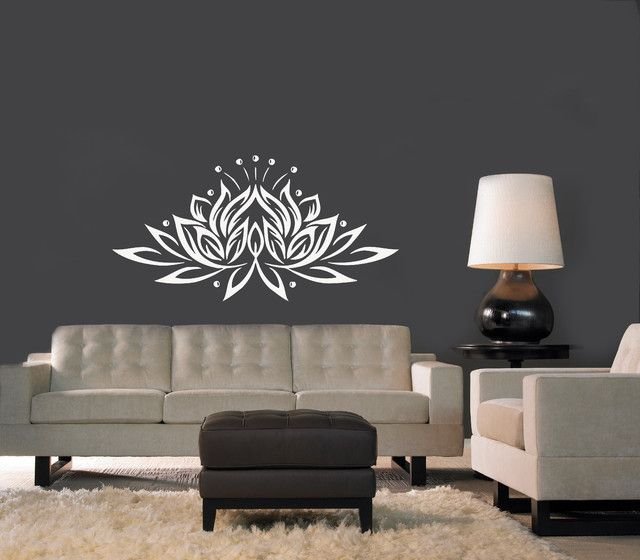 Трафарет лотоса на стену