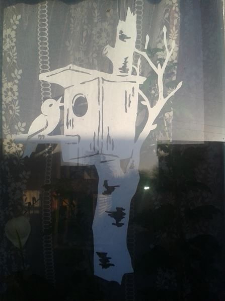 Украшение окон Весна в детском саду