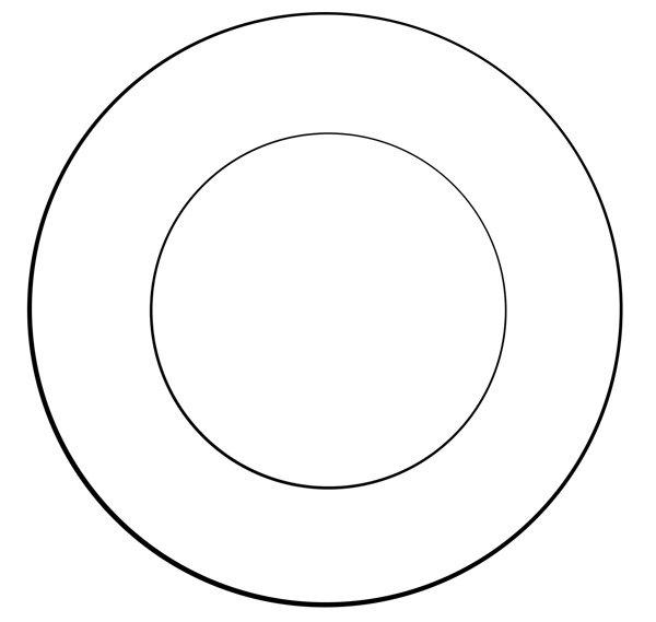 Трафарет тарелочки