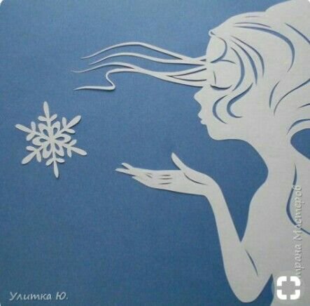 Вытынанка девочка зима