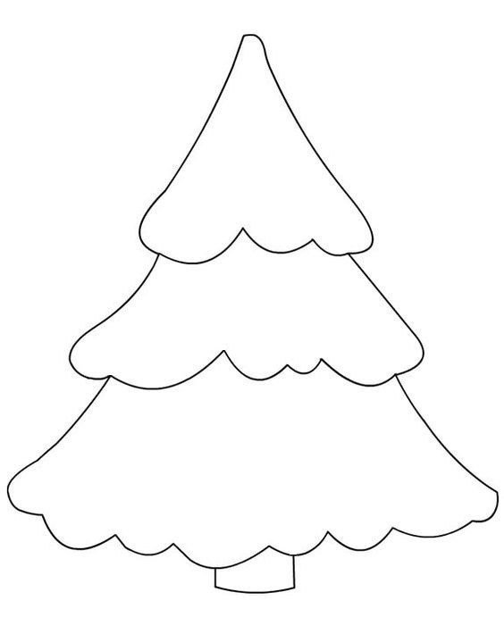 Елочка трафарет для аппликации