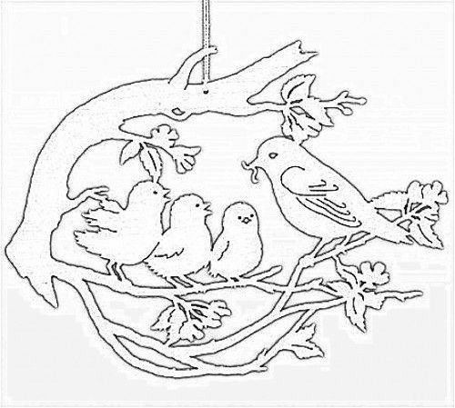 Вырезалки на окна птички