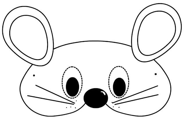Маска мышки раскраска