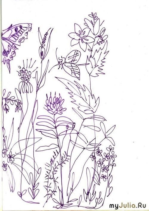 Вышивка полевые цветы