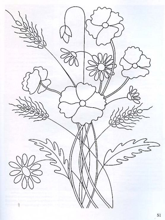 Вышивка цветов гладью