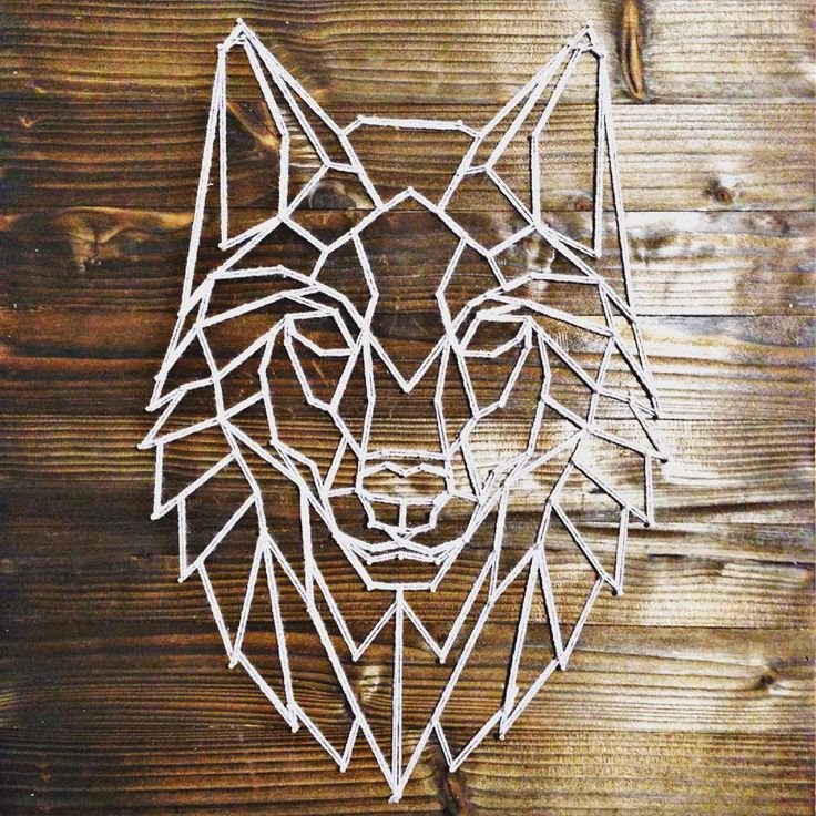 Стринг арт волк