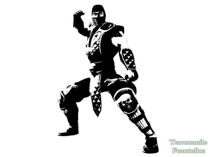 Трафарет скорпиона из мортал комбат