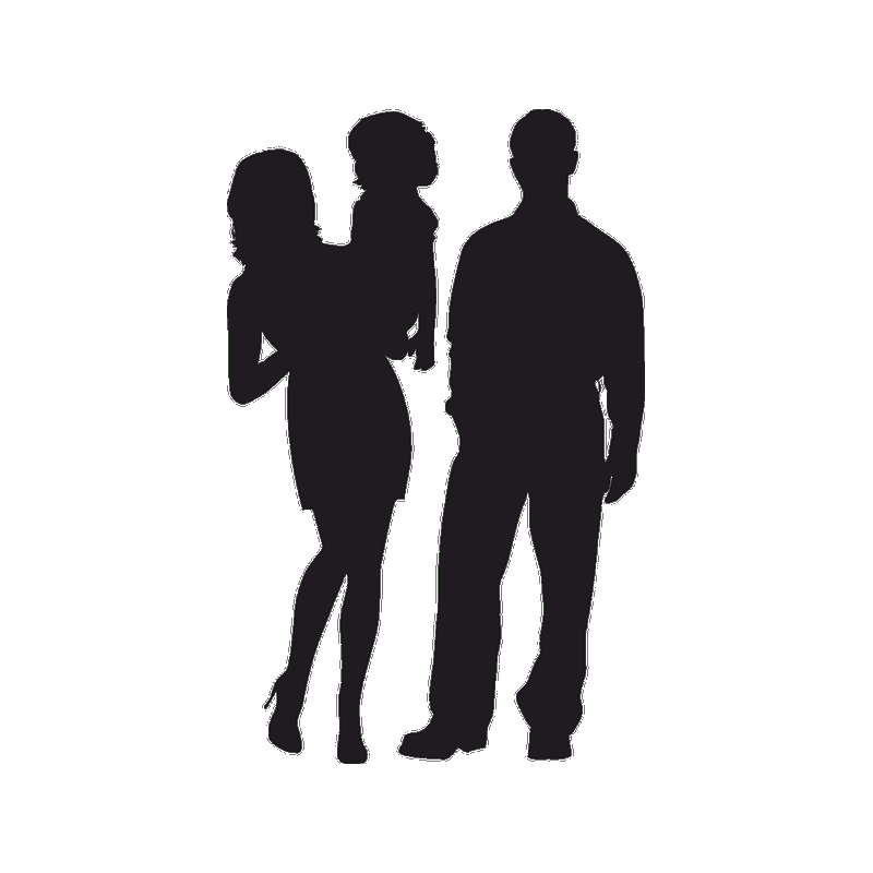 Черные силуэты семьи