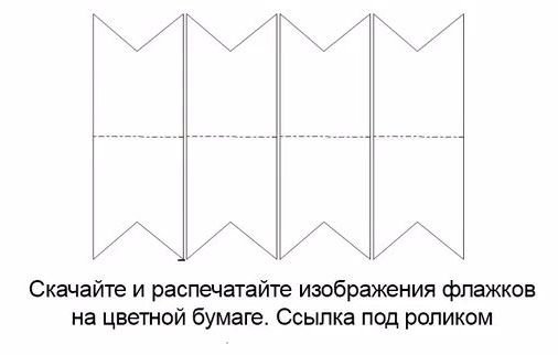 Гирлянды флажков из ткани А4 (треугольной формы) | Процвет