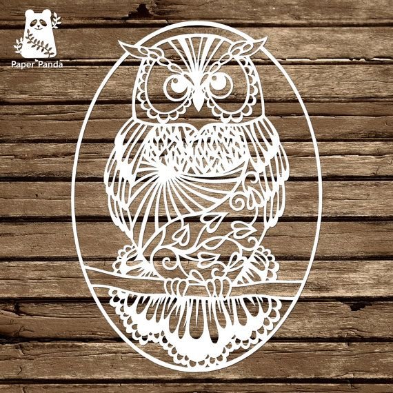 Сова трафарет