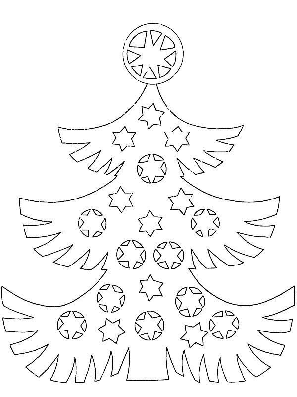 Елка трафарет на окно