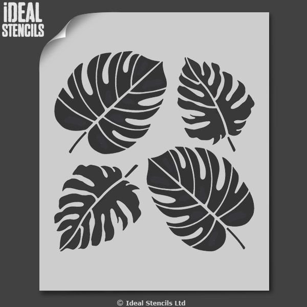 Тропические листья трафареты для стен