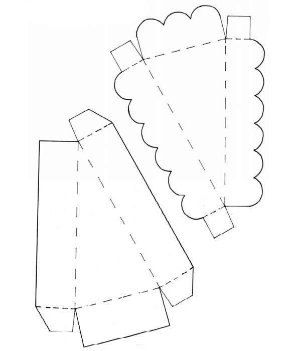 Коробочка из бумаги кусочек торта