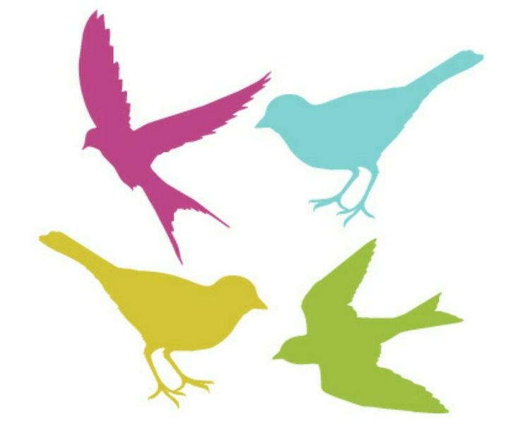 Трафарет птички для вырезания