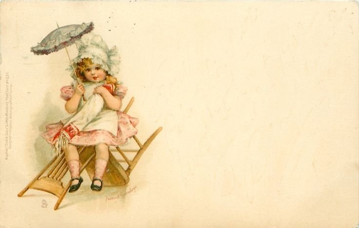 Винтажная открытка девушка