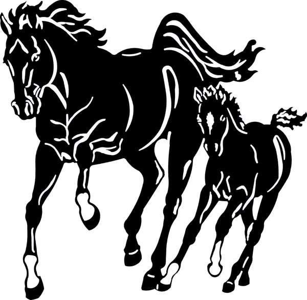 Силуэт бегущей лошади