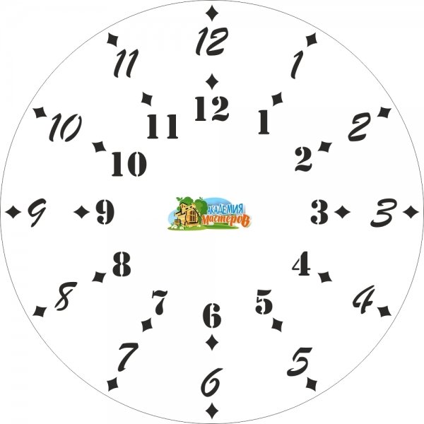 Циферблат часов трафарет