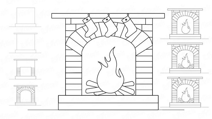 Камин для срисовки