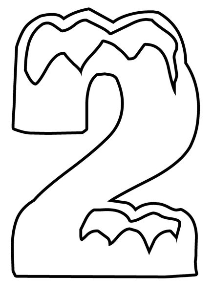 Цифра 2 трафарет для вырезания