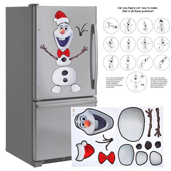 Наклейка Снеговик на холодильник