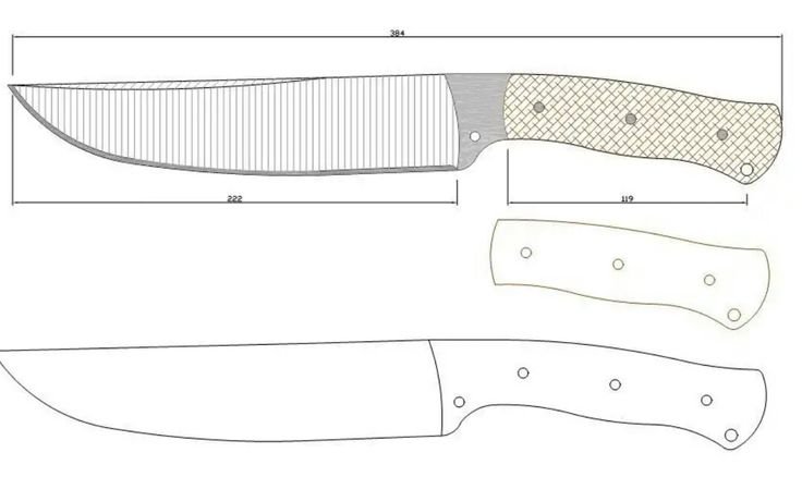 Охотничьи ножи Боуи чертеж