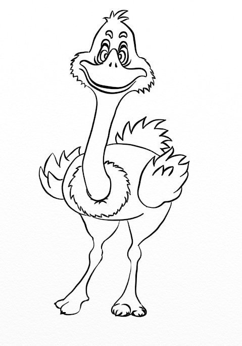 Страус мультяшный