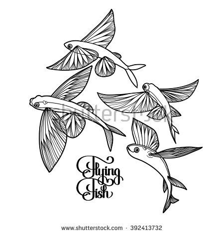 Летающая рыба раскраска