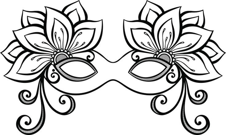 Карнавальная маска трафарет