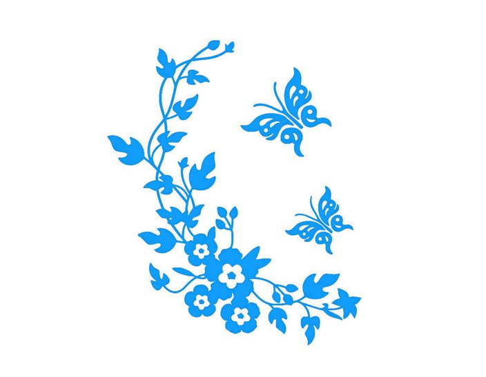 Трафареты синие цветы для декора