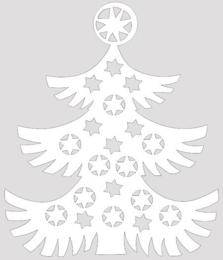 Новогодние украшения на окна елка