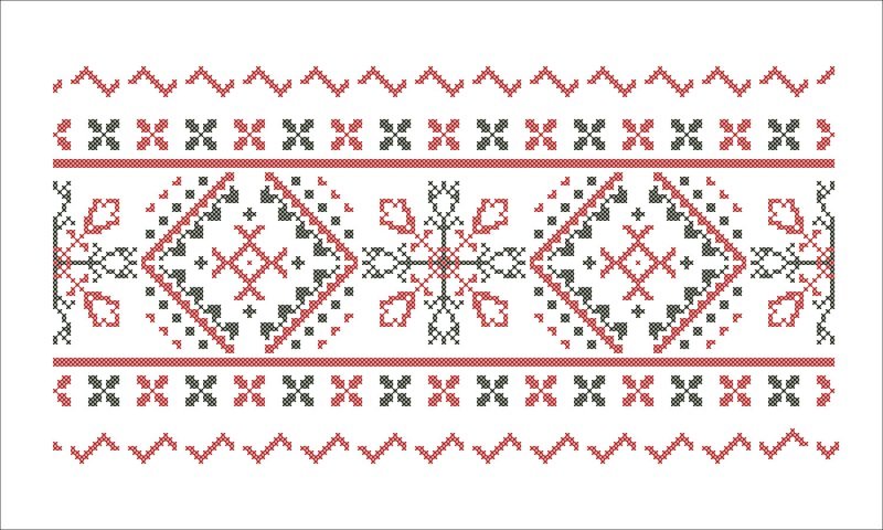 Русская вышивка на полотенце