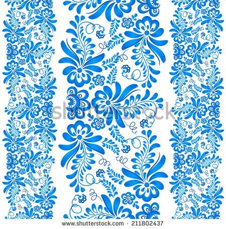 Гжельская роспись паттерн