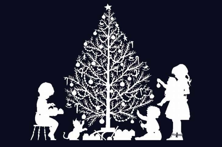 Вытынанки новогодние елка